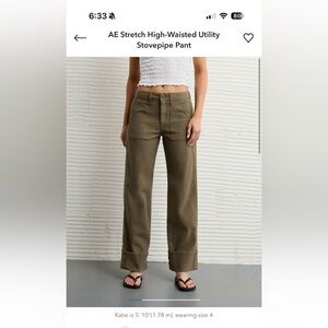 NWOT American Eagle High Waisted Utility Stovepipe pant Size Sold Out Online.